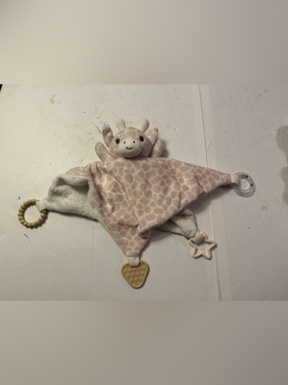 Plush Giraffe Comforter Security Blanket - Beige